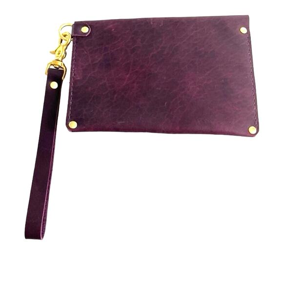 Artisan handmade women’s wine purple clutch bag handbag - Picture 2 of 4